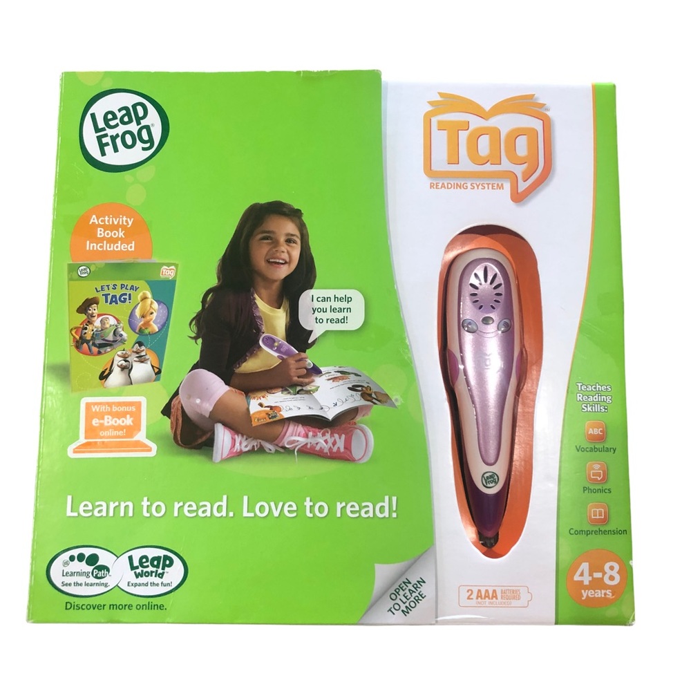 LeapFrog Tag Reading System Purple Stylus Pen with Activity Book New in Box NIB